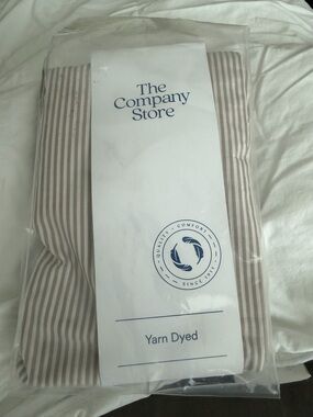 The Company Store Striped Yarn-Dyed Pillow Case - Beige & White